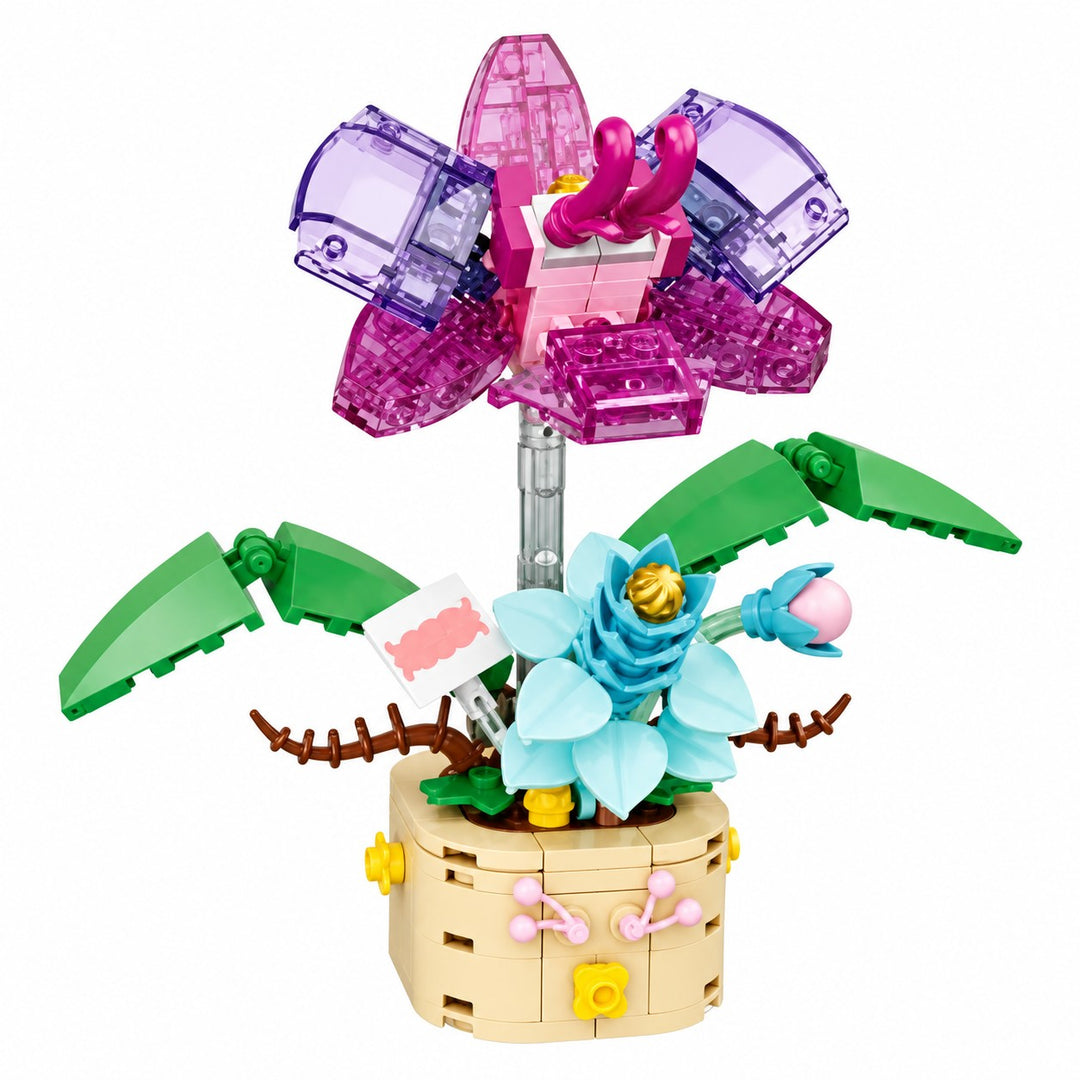 CUBIX COSTRUZIONI FIORI TRASPARENTI CON VASO
