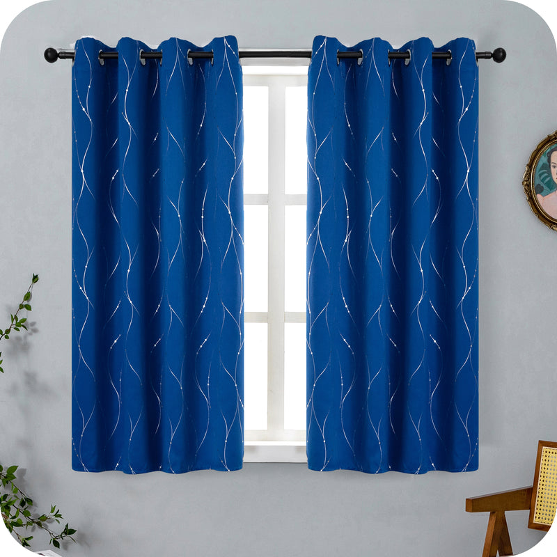 TENDA CAPRI OSCURANTE MOTIVO INTRECCIO 1 PANNELLO 140X150CM BLU