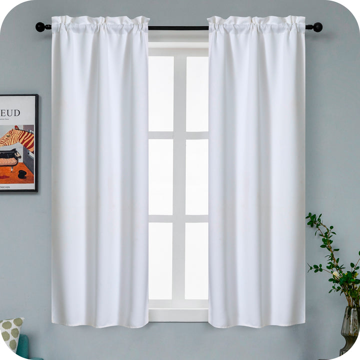COPPIA TENDE FIJI SEMI OSCURANTI TINTA UNITA 2X55X130CM BIANCO