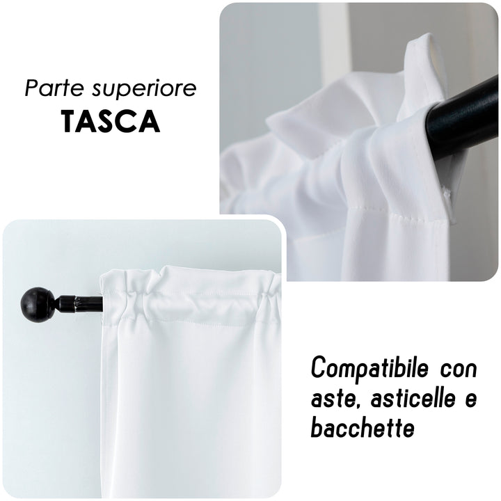 COPPIA TENDE FIJI SEMI OSCURANTI TINTA UNITA 2X55X130CM BIANCO