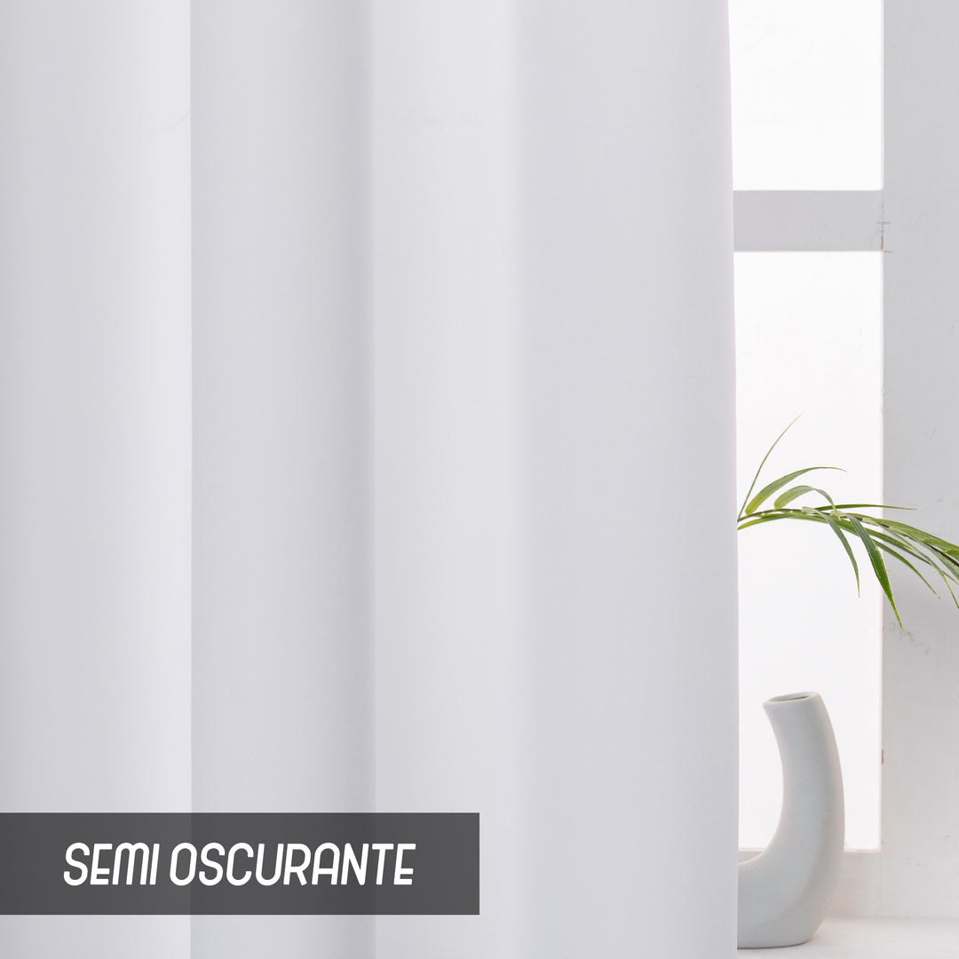 COPPIA TENDE FIJI SEMI OSCURANTI TINTA UNITA 2X55X130CM BIANCO