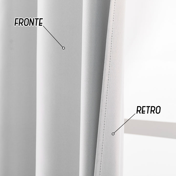 COPPIA TENDE FIJI SEMI OSCURANTI TINTA UNITA 2X55X130CM BIANCO