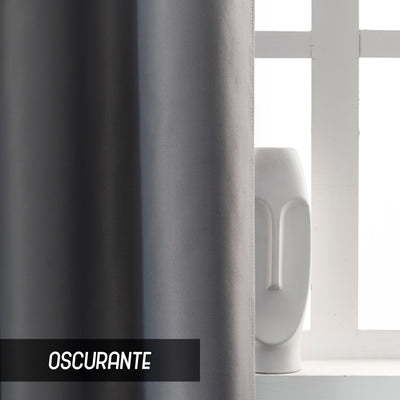 COPPIA TENDE FIJI OSCURANTI TINTA UNITA 2X70X145CM GRIGIO