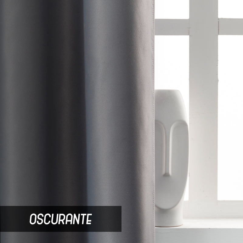 COPPIA TENDE FIJI OSCURANTI TINTA UNITA 2X70X145CM GRIGIO