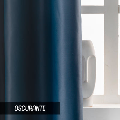 COPPIA TENDE FIJI OSCURANTI TINTA UNITA 2X70X145CM BLU