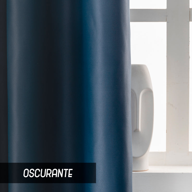 COPPIA TENDE FIJI OSCURANTI TINTA UNITA 2X70X145CM BLU