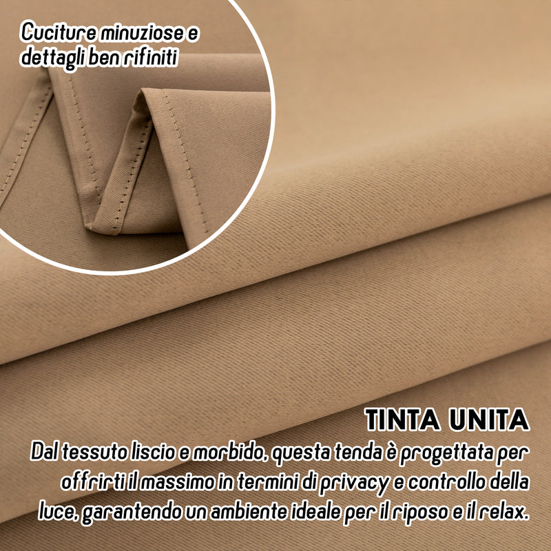 COPPIA TENDE FIJI OSCURANTI TINTA UNITA 2X70X145CM MARRONE