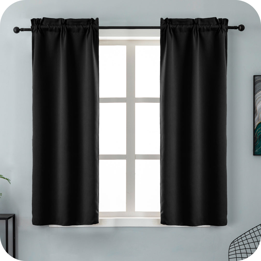 COPPIA TENDE FIJI OSCURANTI TINTA UNITA 2X70X150CM NERO