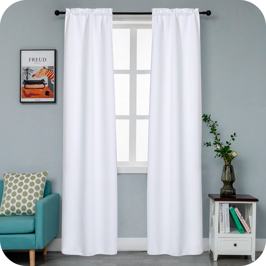 COPPIA TENDE FIJI SEMI OSCURANTI TINTA UNITA 2X55X240CM BIANCO