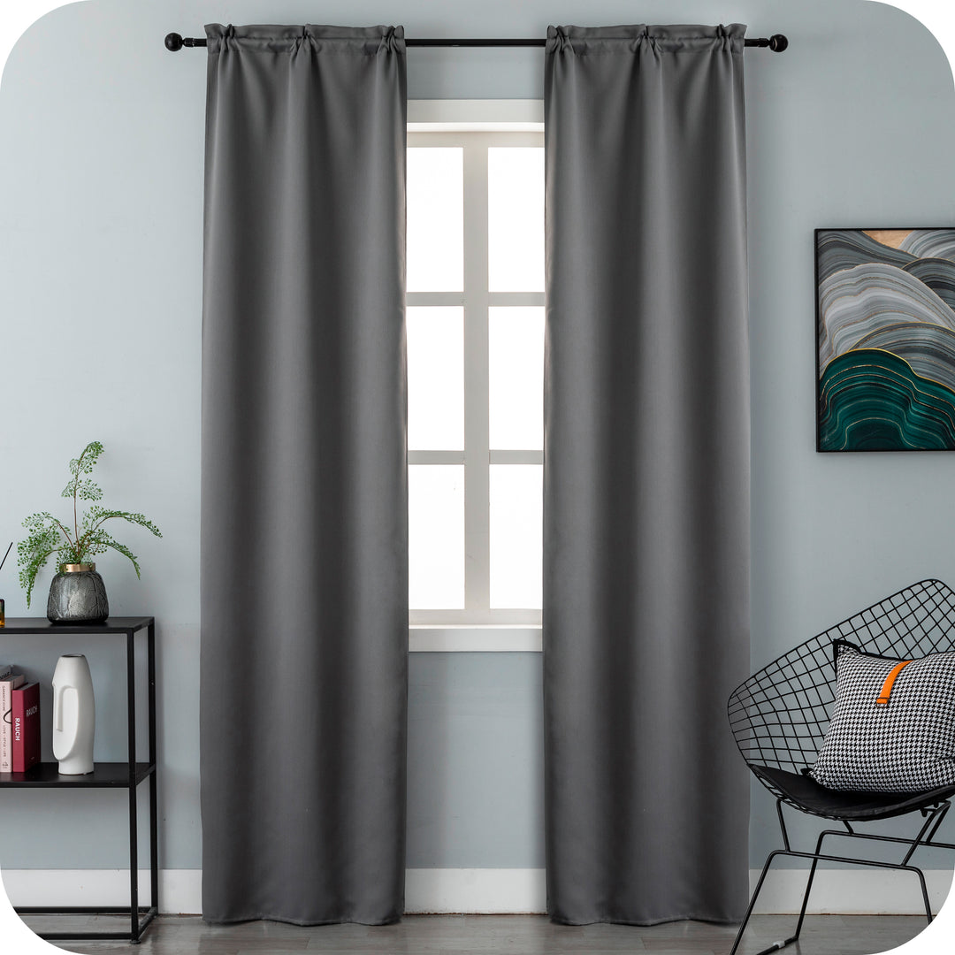 COPPIA TENDE FIJI OSCURANTI TINTA UNITA 2X70X240CM GRIGIO
