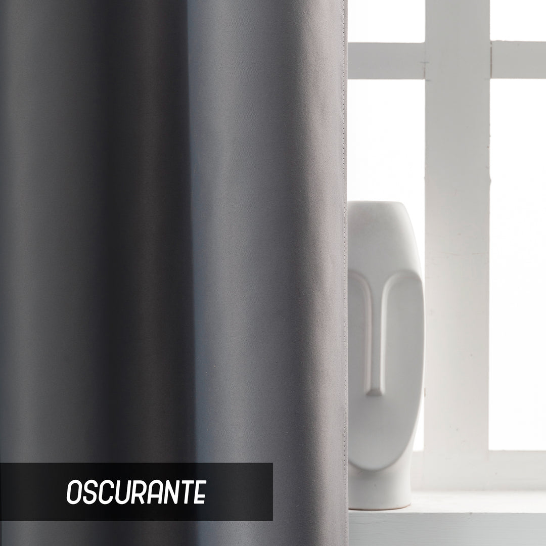 COPPIA TENDE FIJI OSCURANTI TINTA UNITA 2X70X240CM GRIGIO