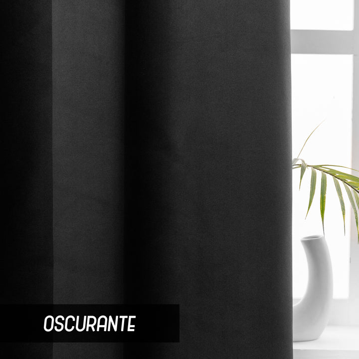 COPPIA TENDE FIJI OSCURANTI TINTA UNITA 2X70X240CM NERO
