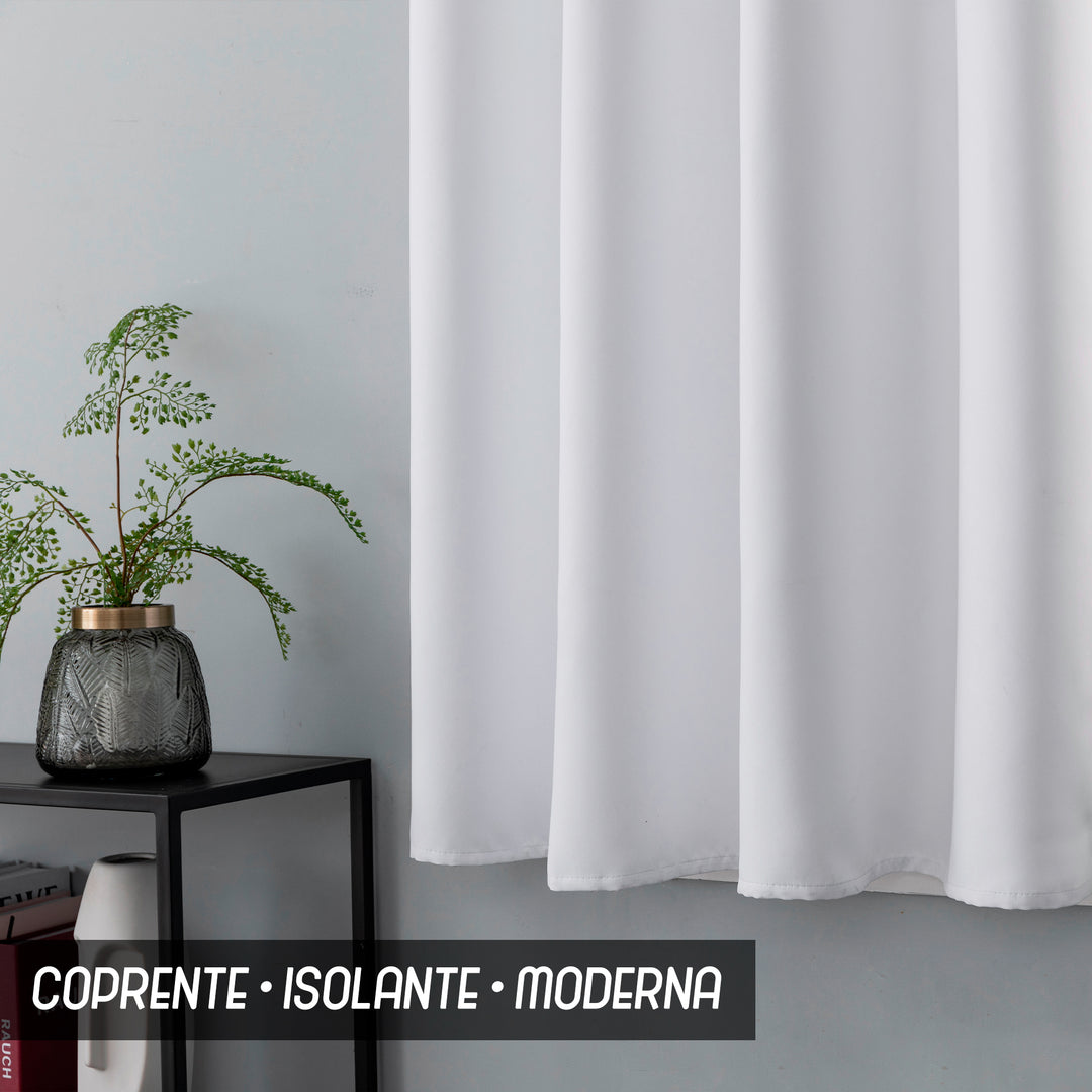 TENDA FIJI SEMI OSCURANTE TINTA UNITA 1 PANNELLO 140X150CM BIANCO