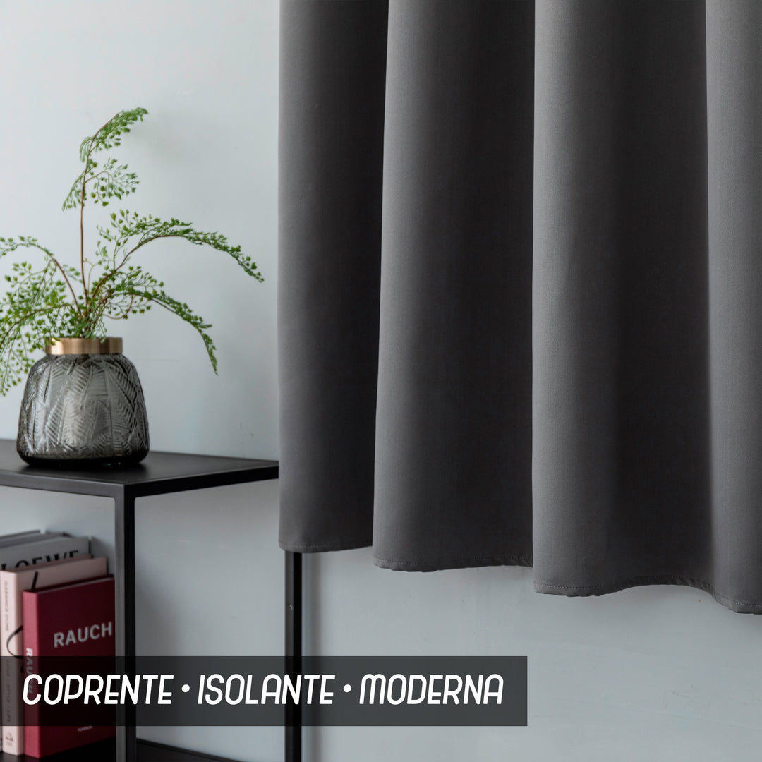 TENDA FIJI OSCURANTE TINTA UNITA 1 PANNELLO 140X150CM GRIGIO