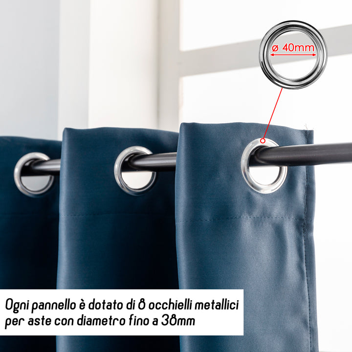 TENDA FIJI OSCURANTE TINTA UNITA 1 PANNELLO 140X150CM BLU