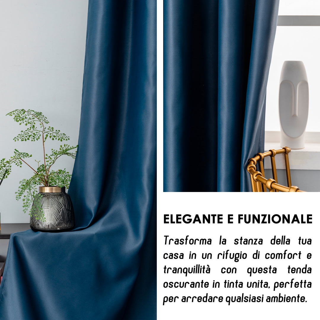 TENDA FIJI OSCURANTE TINTA UNITA 1 PANNELLO 140X150CM BLU