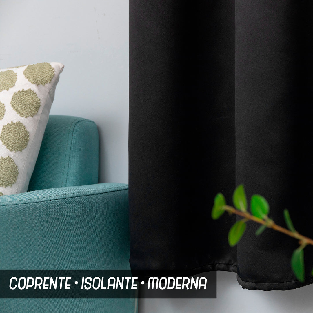 TENDA FIJI OSCURANTE TINTA UNITA 1 PANNELLO 140X150CM NERO