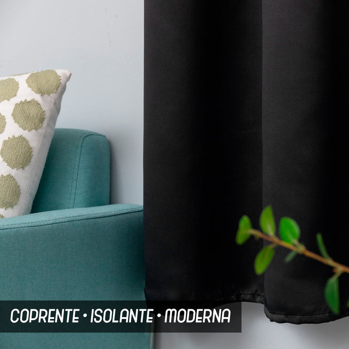 TENDA FIJI OSCURANTE TINTA UNITA 1 PANNELLO 140X150CM NERO