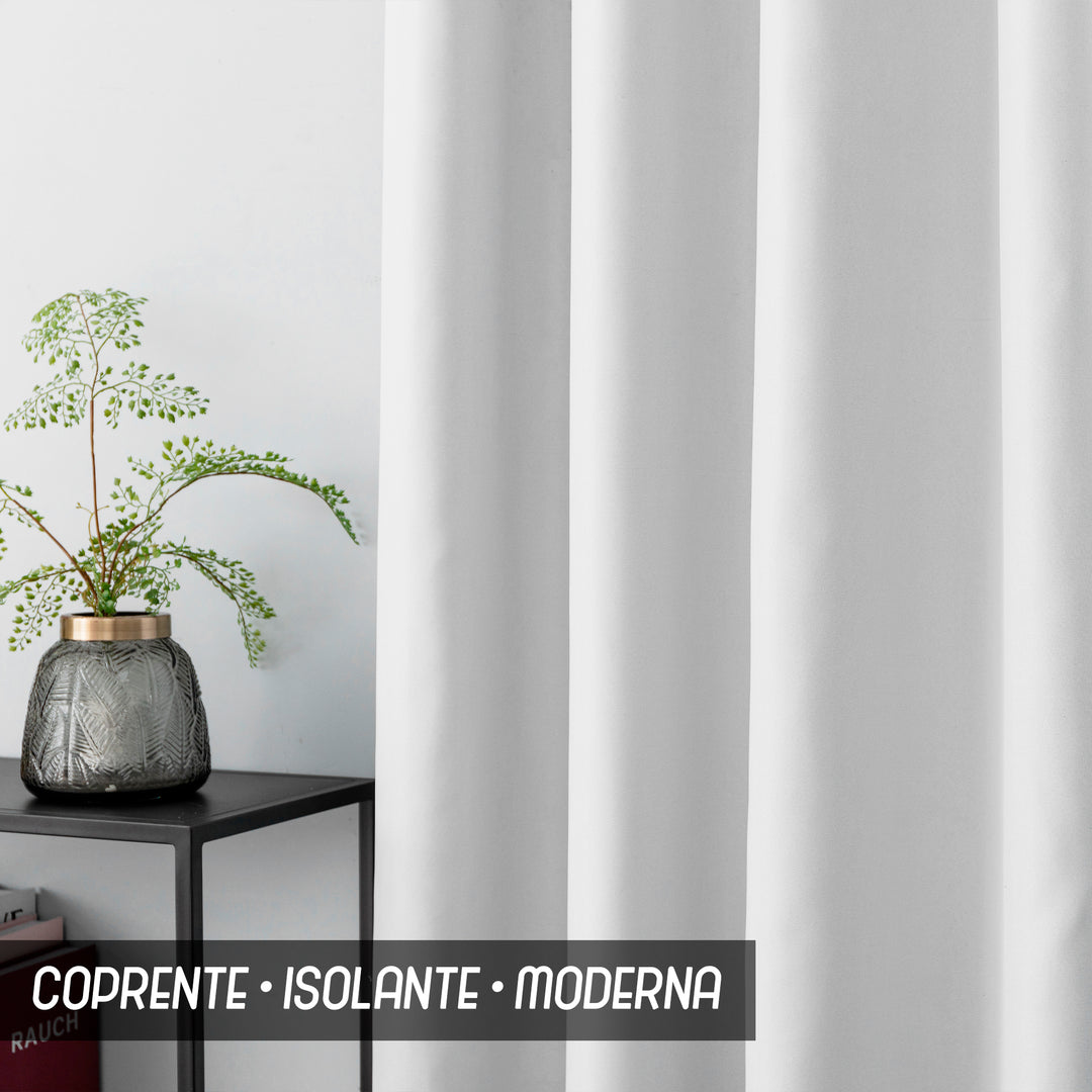 TENDA FIJI SEMI OSCURANTE TINTA UNITA 1 PANNELLO 140X240CM BIANCO