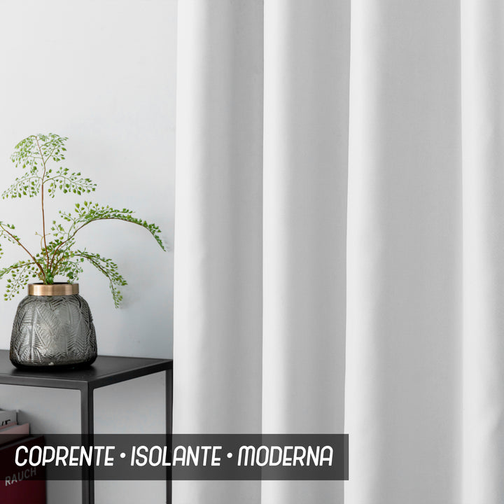 TENDA FIJI SEMI OSCURANTE TINTA UNITA 1 PANNELLO 140X240CM BIANCO