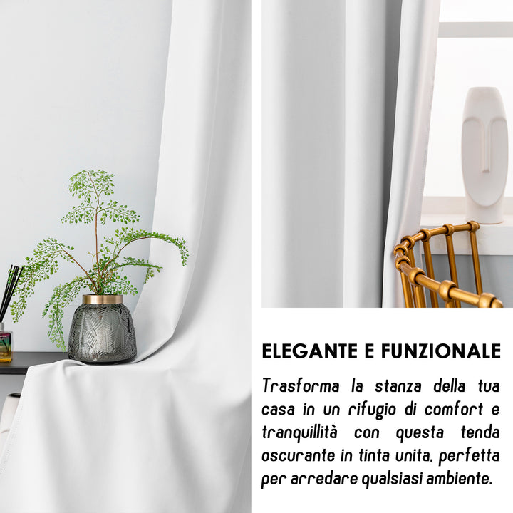 TENDA FIJI SEMI OSCURANTE TINTA UNITA 1 PANNELLO 140X240CM BIANCO