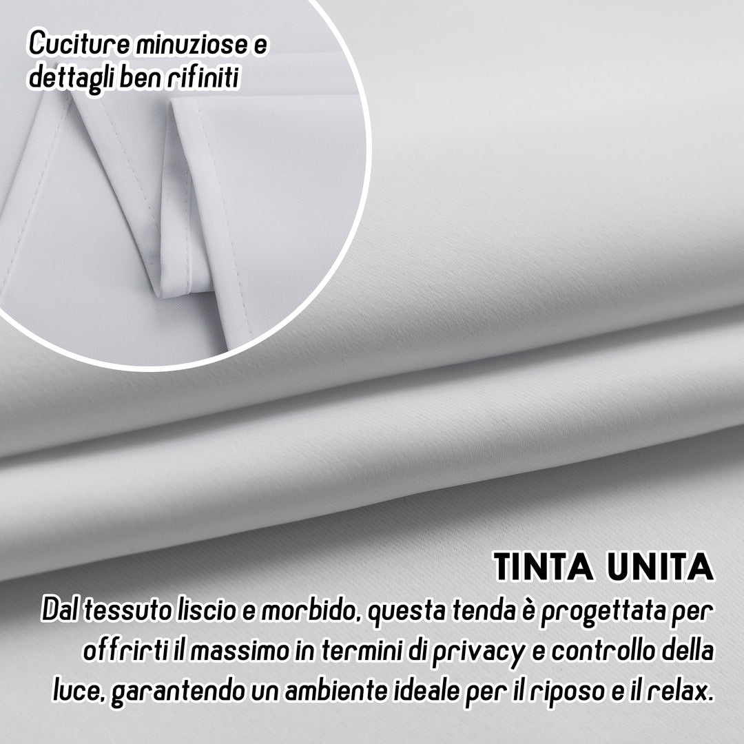 TENDA FIJI SEMI OSCURANTE TINTA UNITA 1 PANNELLO 140X240CM BIANCO