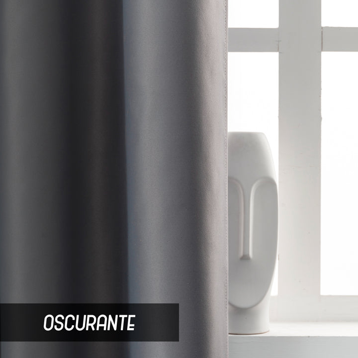 TENDA FIJI OSCURANTE TINTA UNITA 1 PANNELLO 140X240CM GRIGIO