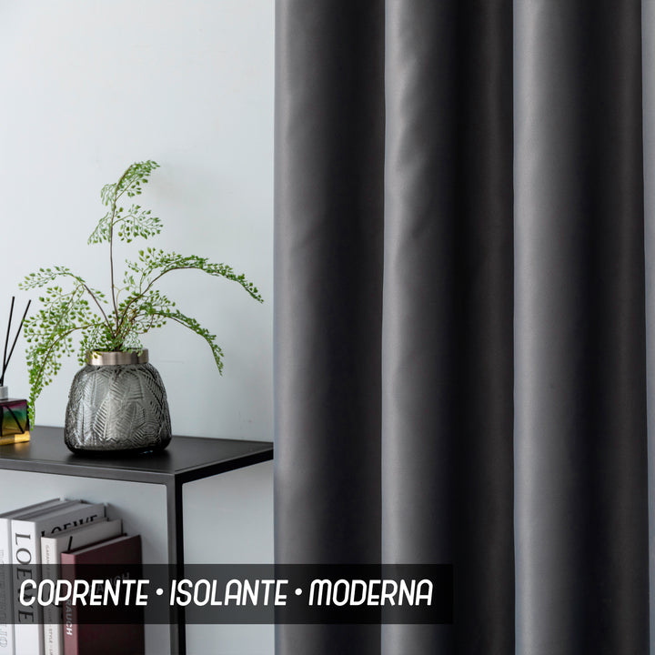 TENDA FIJI OSCURANTE TINTA UNITA 1 PANNELLO 140X240CM GRIGIO