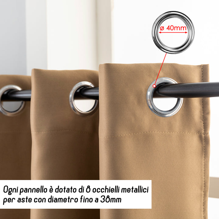 TENDA FIJI OSCURANTE TINTA UNITA 1 PANNELLO 140X290CM MARRONE
