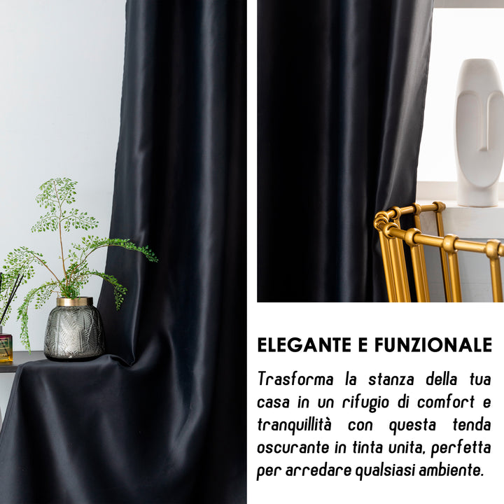 TENDA FIJI OSCURANTE TINTA UNITA 1 PANNELLO 140X290CM NERO