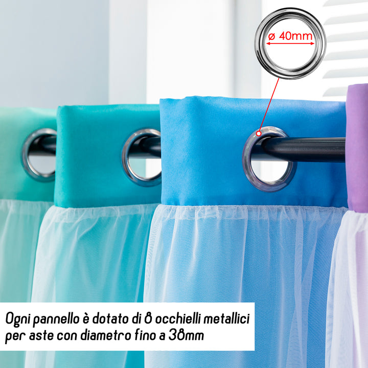 TENDA EVIA SEMI OSCURANTE ARCOBALENO FREDDO CON FORI A STELLE 1 PANNELLO 140X290CM