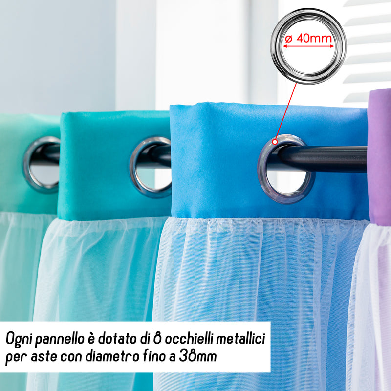 TENDA EVIA SEMI OSCURANTE ARCOBALENO FREDDO CON FORI A STELLE 1 PANNELLO 140X240CM