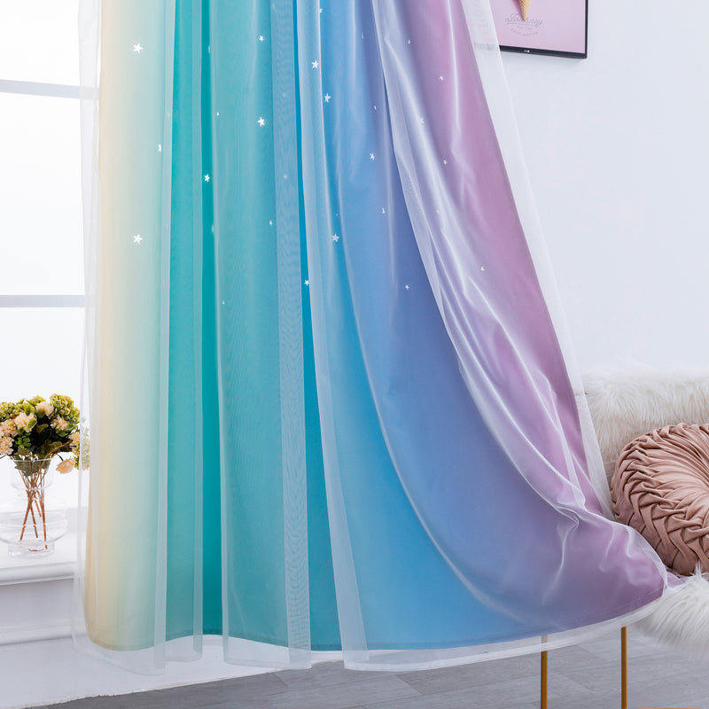 TENDA EVIA SEMI OSCURANTE ARCOBALENO FREDDO CON FORI A STELLE 1 PANNELLO 140X240CM