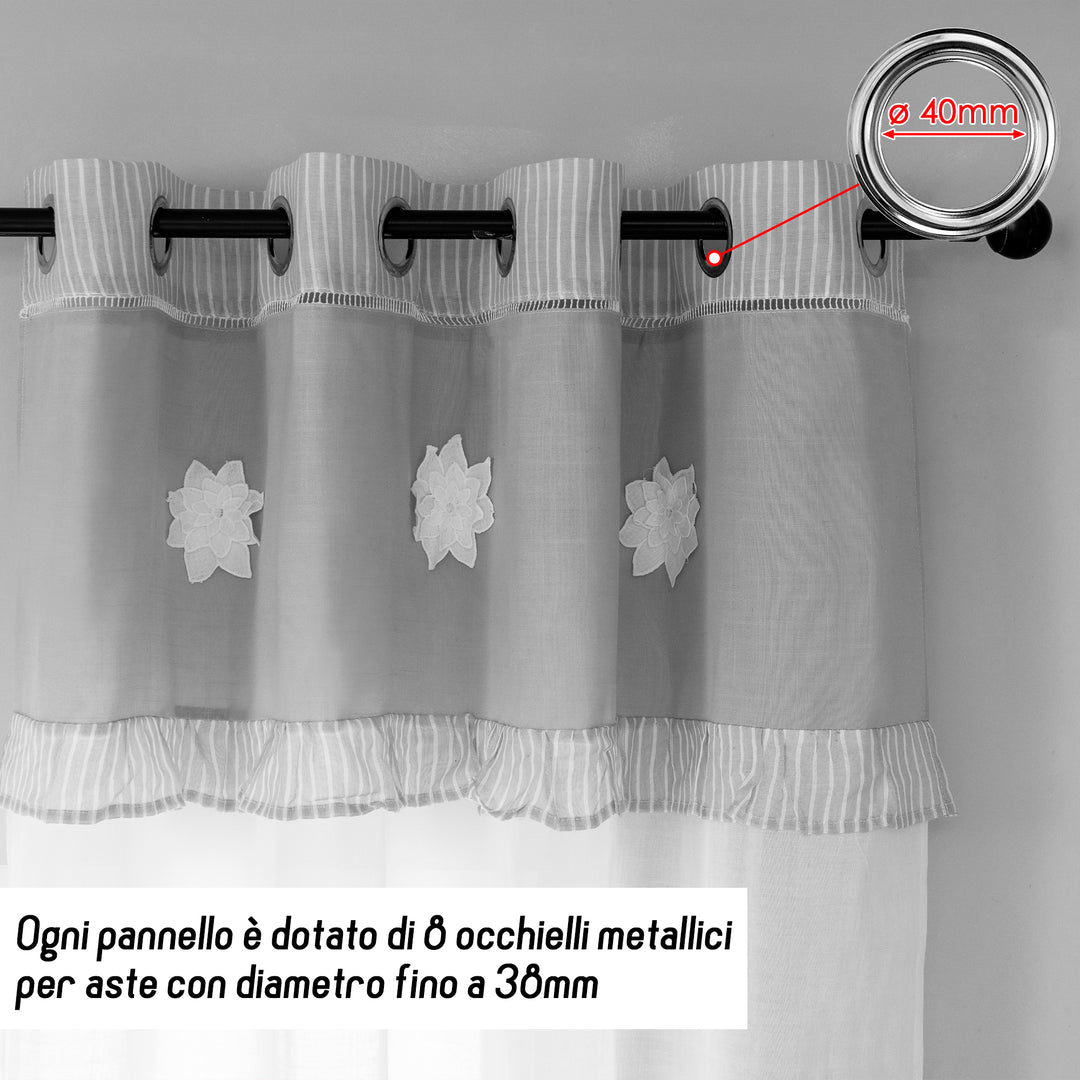 TENDA SEMI FILTRANTE CON FIORE DI LOTO 1 PANNELLO 140X275CM GRIGIO