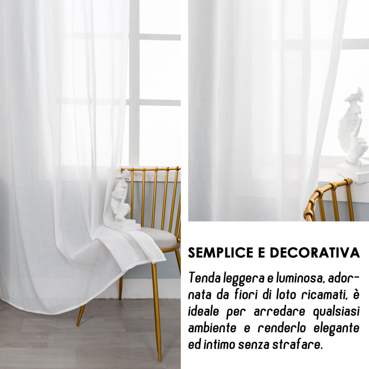 TENDA SEMI FILTRANTE CON FIORE DI LOTO 1 PANNELLO 140X275CM GRIGIO