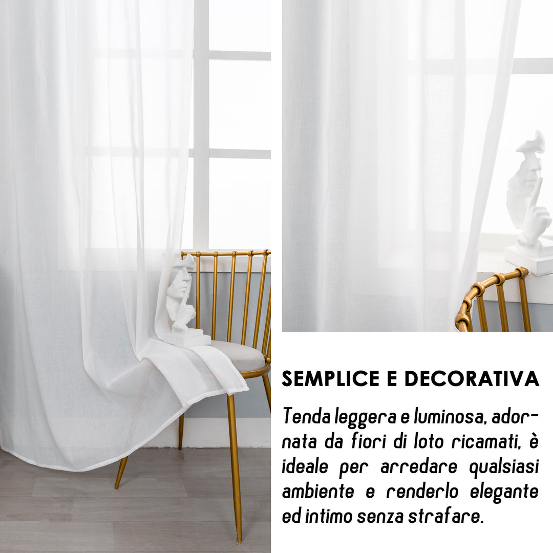 TENDA SEMI FILTRANTE CON FIORE DI LOTO 1 PANNELLO 140X275CM ROSSO