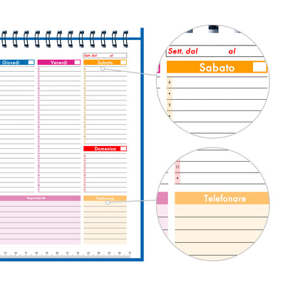 PLANNER SETTIMANALE SENZA DATE