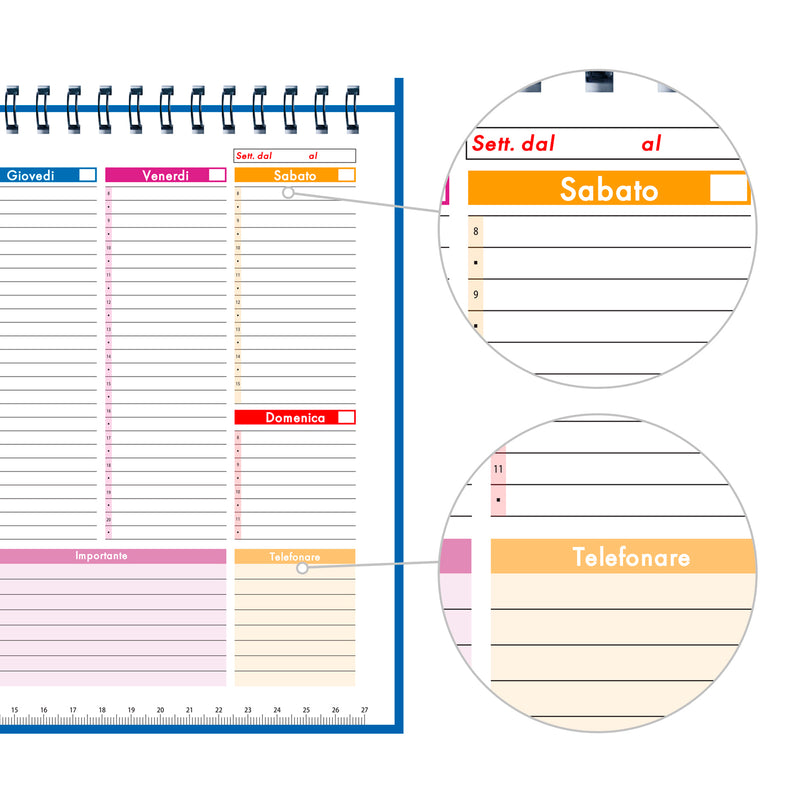 PLANNER SETTIMANALE SENZA DATE