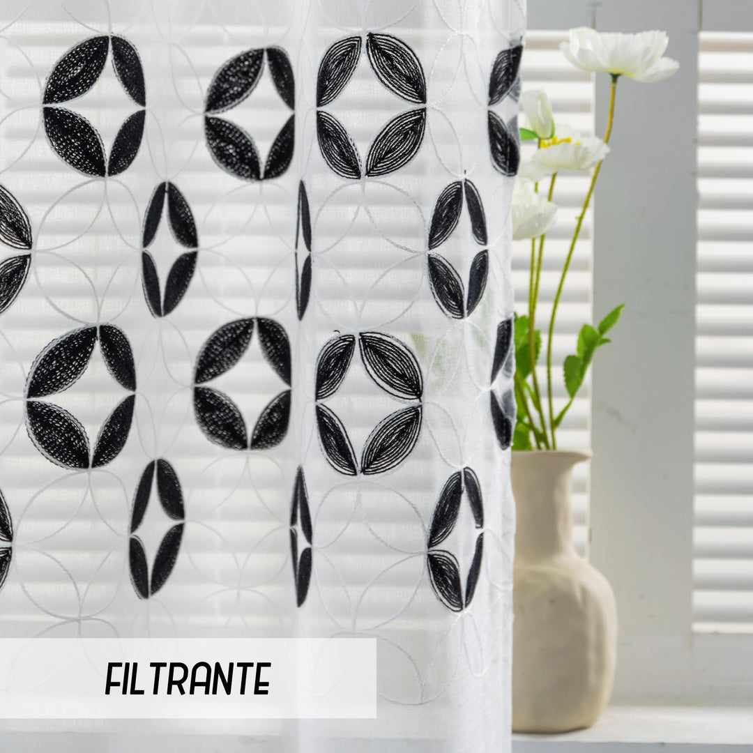TENDA FILTRANTE MOTIVO CONIO 1 PANNELLO 140X285CM NERO