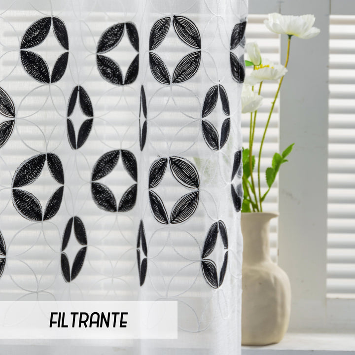 TENDA FILTRANTE MOTIVO CONIO 1 PANNELLO 140X285CM NERO