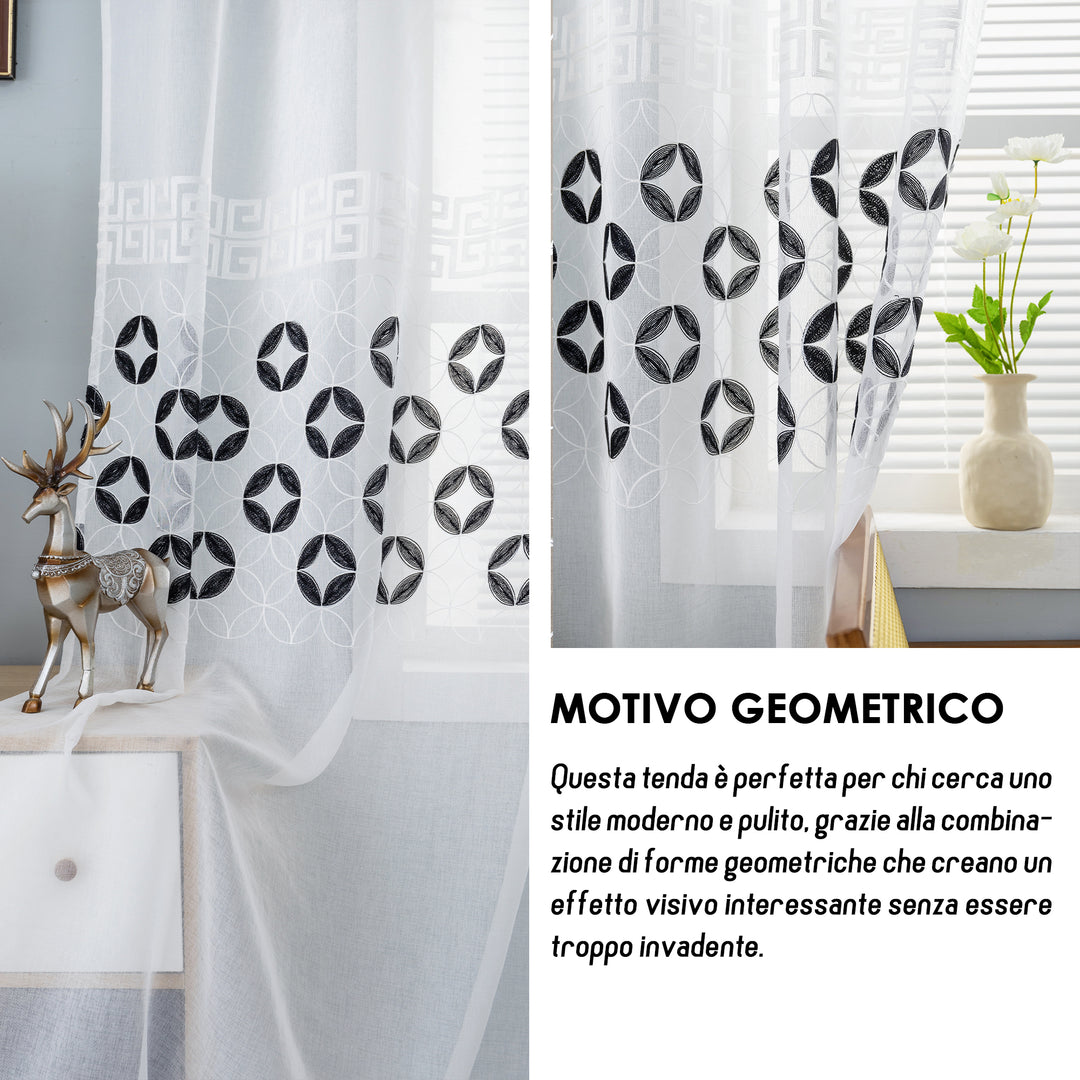 TENDA FILTRANTE MOTIVO CONIO 1 PANNELLO 140X285CM NERO