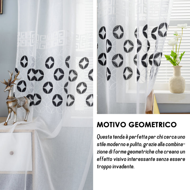TENDA FILTRANTE MOTIVO CONIO 1 PANNELLO 140X285CM NERO