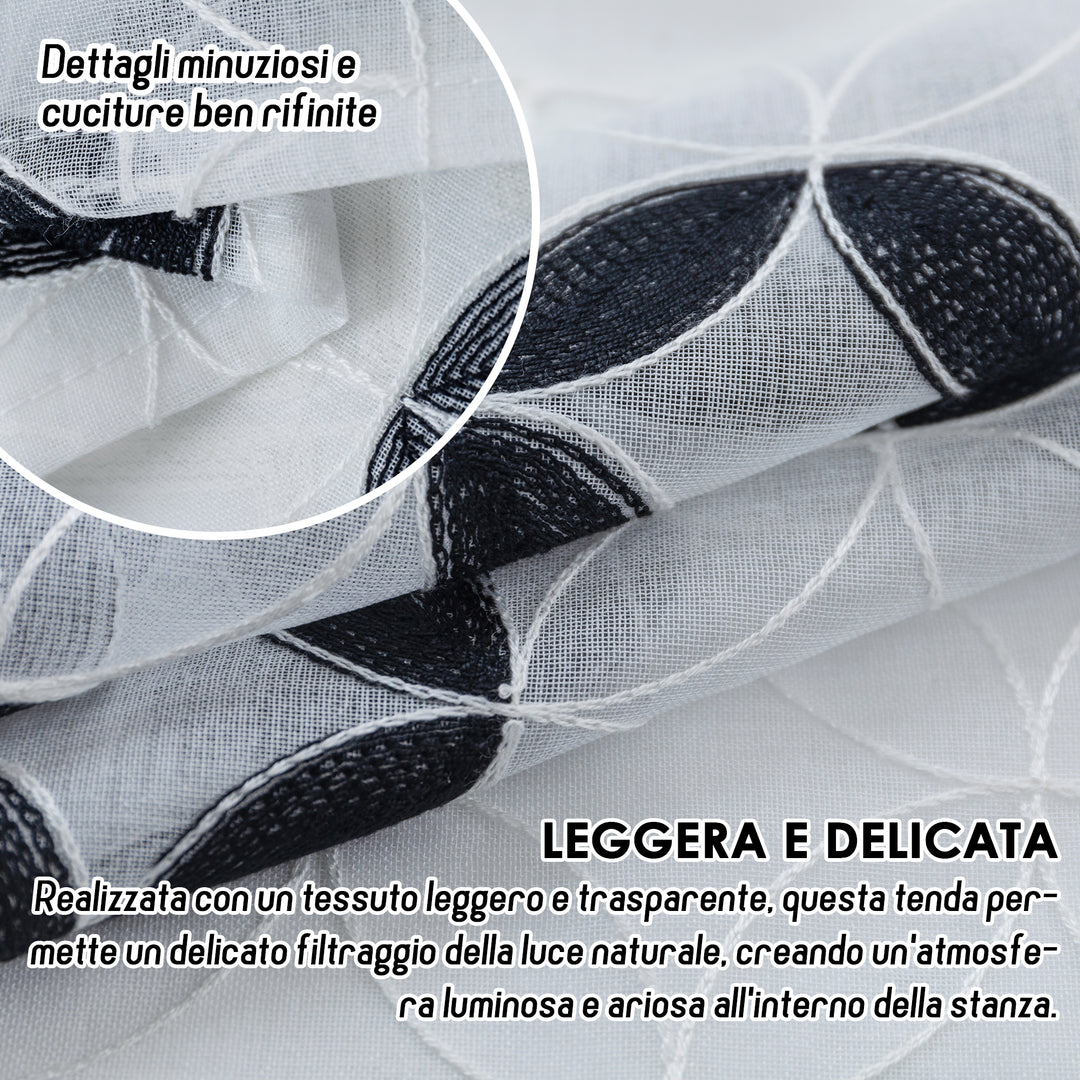 TENDA FILTRANTE MOTIVO CONIO 1 PANNELLO 140X285CM NERO