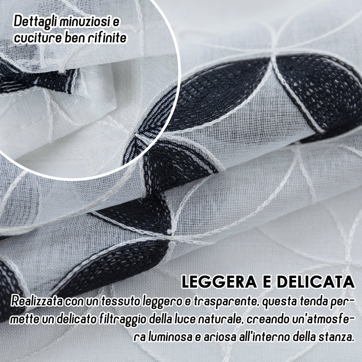 TENDA FILTRANTE MOTIVO CONIO 1 PANNELLO 140X285CM NERO