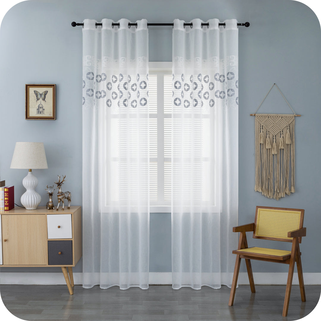 TENDA FILTRANTE MOTIVO CONIO 1 PANNELLO 140X285CM GRIGIO