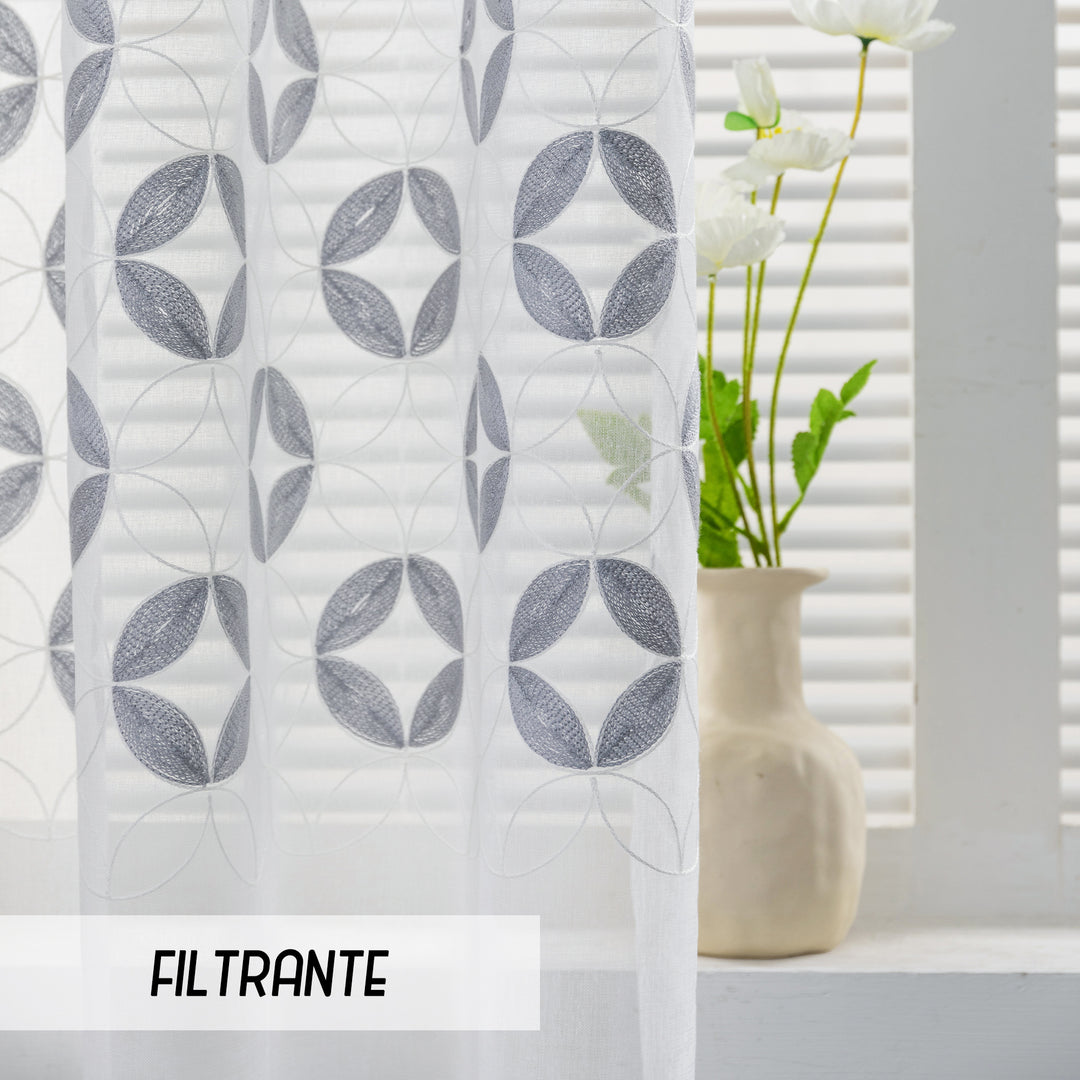 TENDA FILTRANTE MOTIVO CONIO 1 PANNELLO 140X285CM GRIGIO