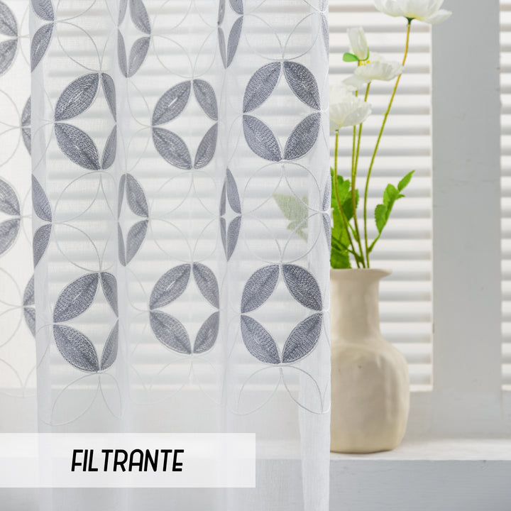 TENDA FILTRANTE MOTIVO CONIO 1 PANNELLO 140X285CM GRIGIO