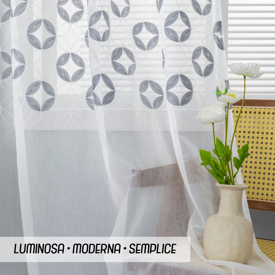 TENDA FILTRANTE MOTIVO CONIO 1 PANNELLO 140X285CM GRIGIO