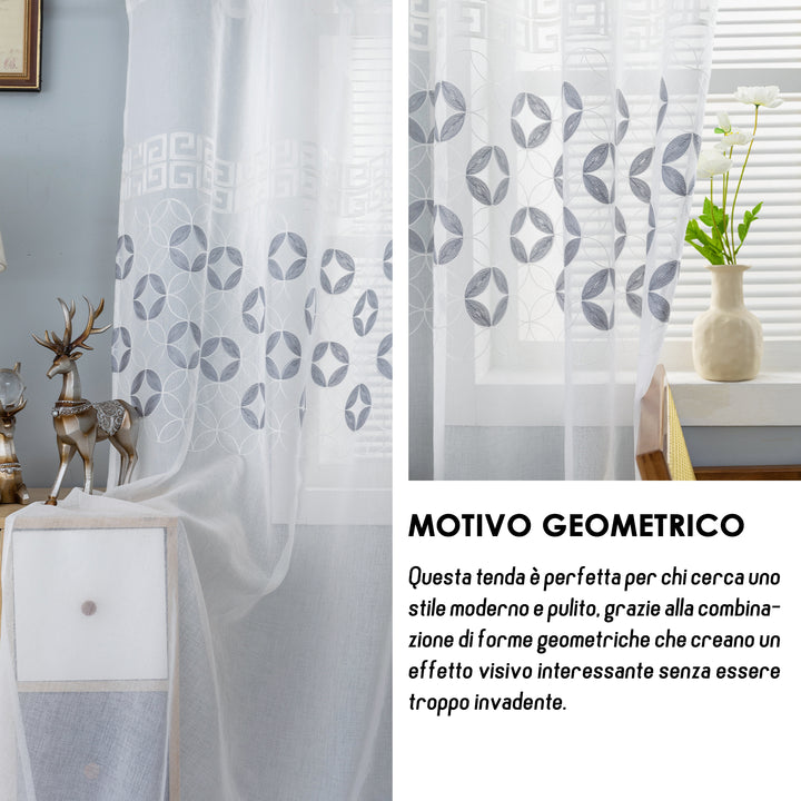 TENDA FILTRANTE MOTIVO CONIO 1 PANNELLO 140X285CM GRIGIO