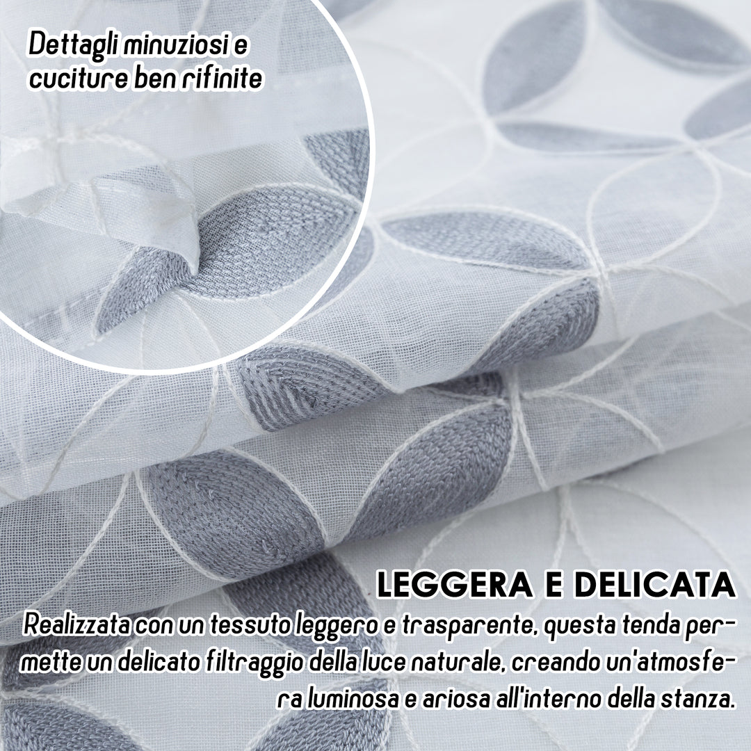 TENDA FILTRANTE MOTIVO CONIO 1 PANNELLO 140X285CM GRIGIO